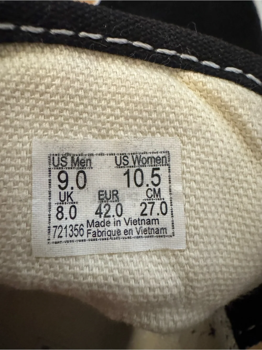 Vans Old School Black and White Velcro Skate Sneakers Men’s 9 Women’s 10.5 - Picture 8 of 8